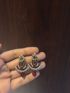 Elegant Red &amp; Gold Earrings