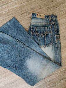 Faded Boot Cut Jeans For Men