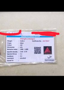 5.40 CTS. Red Italian Triangular Coral Gemstone