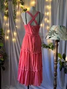 Coral Tiered Maxi Dress