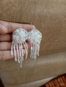 Brand New Korean  White Crystal Earrings