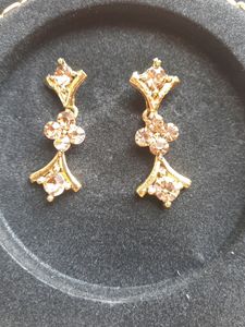 Gold Plated Single Necklace With Earrings