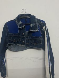 Distressed Denim Cropped Jacket