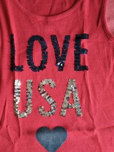 Cute &#39;Love USA&#39; Girl&#39;s Top