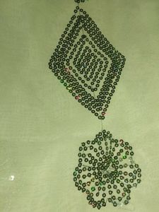 Elegant green Saree with Sequin Work