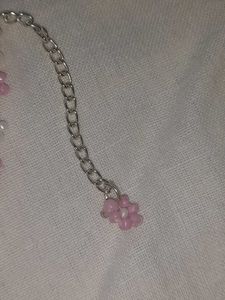 Pink &amp; White Beaded Daisy Bracelet🩷🤍