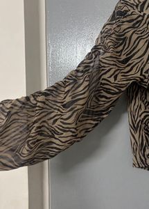 Zebra Print Long Sleeve Top
