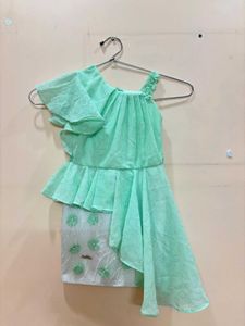 Mint Green Asymmetrical Party Dress