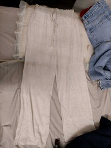 Zara Top And Beige Linen  Pants