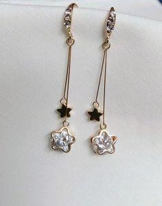 DOUBLE STAR STUDDED DANGLERS EARRING
