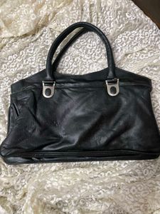 Y2k Leather Baguette Bag