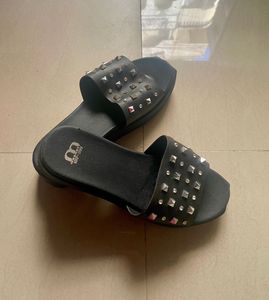 Designer black Slip On Wedges