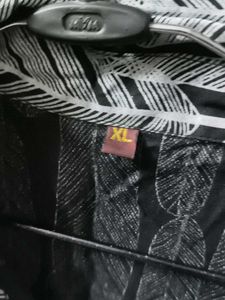 Feather Print Black Kurta