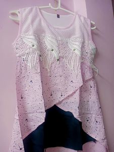 Light Pink And Blue Top For Girls