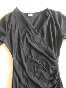 Elegant Black Wrap Bodycon Mini Dress