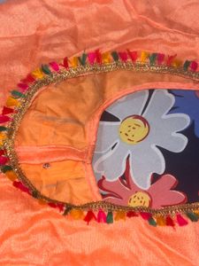 peach colour saree🌷