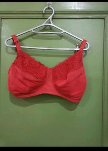 Red Lace Trim Bra
