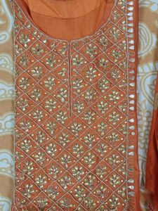 Elegant Orange Gottapatti Kurta Set