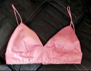 Pink Satin Bralette Blouse