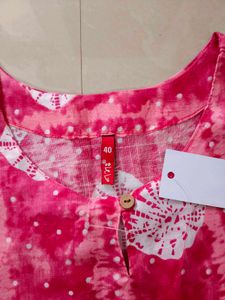 Pink &amp; White Print Maxi Dress