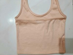 Peach Halter Fitted Top