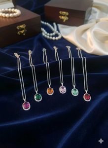 combo of 6 Gemstone Pendant Necklace
