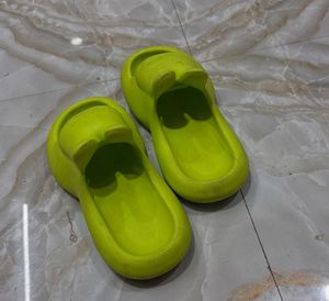 Neon Green Comfort Slides