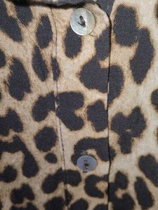 H&amp;M Leopard Print Midi Shirt Dress