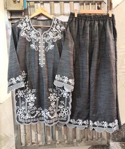 Denim Embroidered Coordset