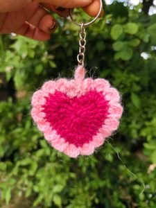Crochet Heart Keychains
