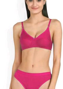 Bra &amp; Panty Set (Pink And Red Pack Of 2)