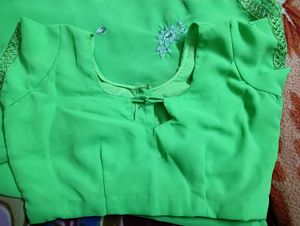 Green Embroidered Saree