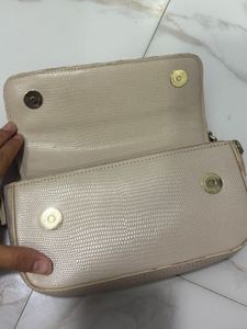 Mango Beige Chain Shoulder Bag