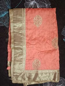 Elegant Peach Saree