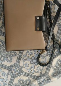 Tan &amp; Black Crossbody Bag