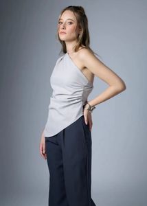 One shoulder grey top