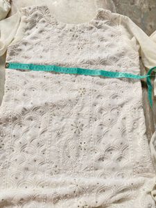 White Kurta And Flare Plazzo Set