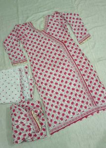 Rust Floral Kurta Set