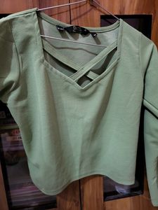 Sexy Crop Top With Criss Cross Neck
