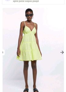 Lime frill tiered beach cami mini dress