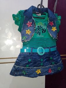 1-2 YrSea Green Midi With Jacket And Belt