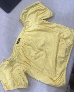 Cute Yellow Off-Shoulder Top