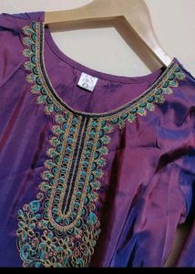 Purple🟣 Party Wear Kurta Plazo Set For 34 Bust