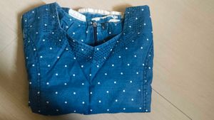 Polka Dot Denim Dress