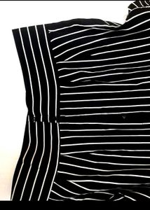 Black Striped Crop Shirt