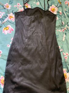 H&amp;M shiny Black Mini Dress
