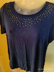 xl Navy Embellished Top