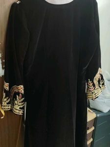 Velvet Maroon Partywear Kurti