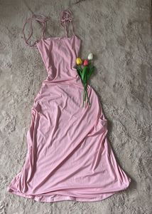 Pink Tie Strap Dress