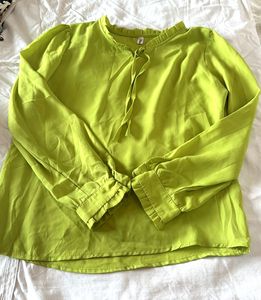Lime Green Ruffle Blouse
